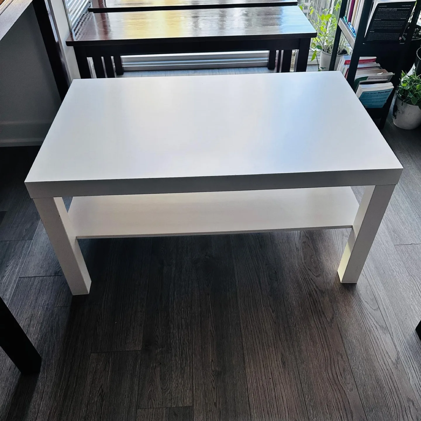 Moving out sell-White Coffee Table with Shelf thumbnail