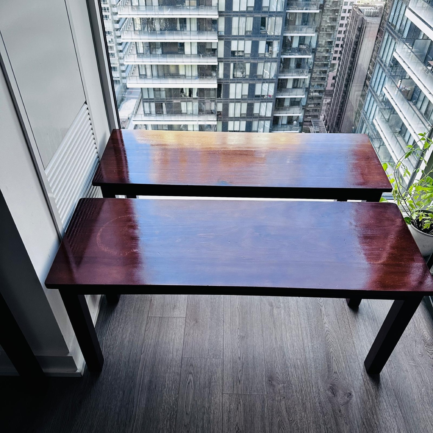 Zinus Espresso Wood Dining Table and Bench Set - photo 2