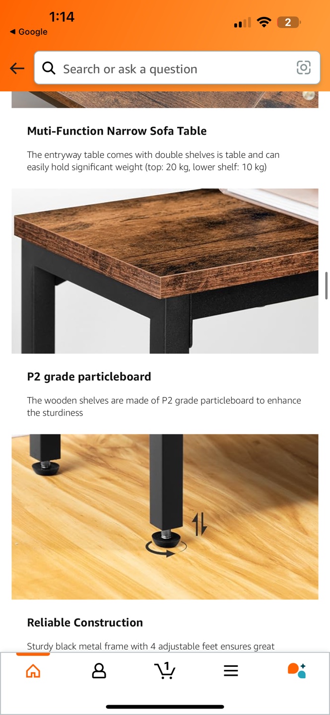 Console Table with Outlets and USB Ports - photo 2