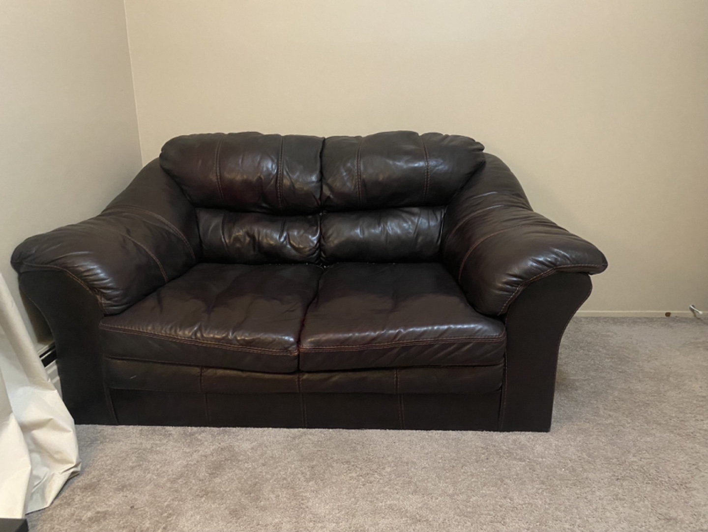Free Brown Leather Loveseat - photo 2