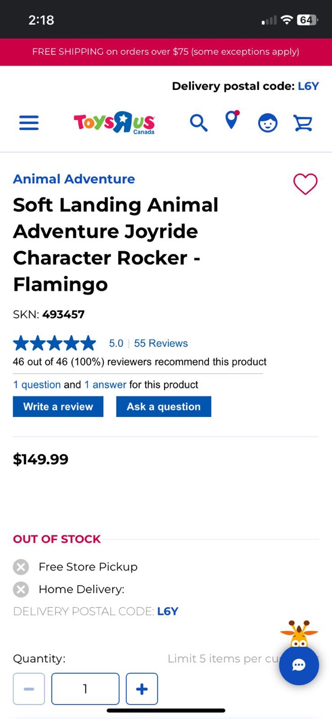 Animal Adventure Soft Landing Joyride Flamingo Rocker - photo 5