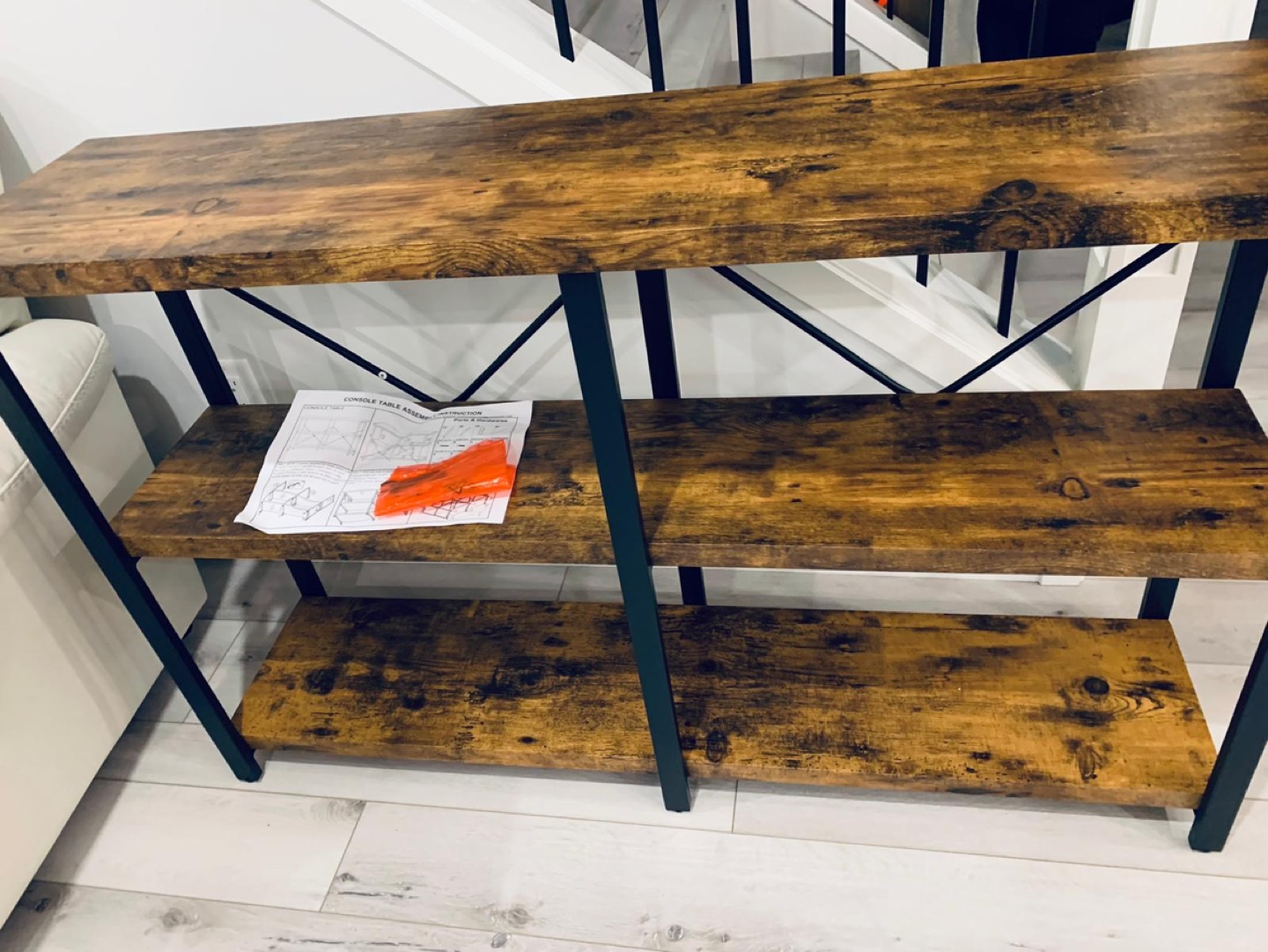 Brand new Console Table with Shelves