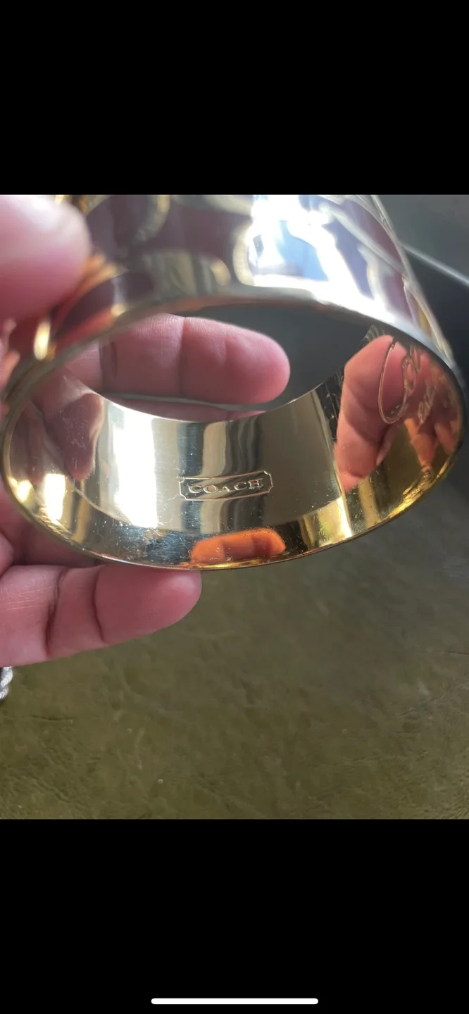 Coach Red & Gold Signature  Cuff for small wrist image indicator(2)