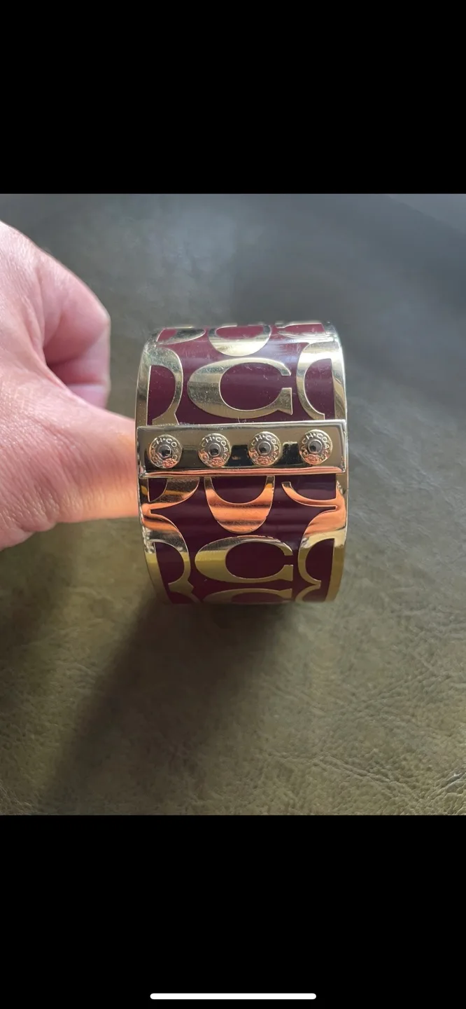 Coach Red & Gold Signature  Cuff for small wrist image indicator(5)