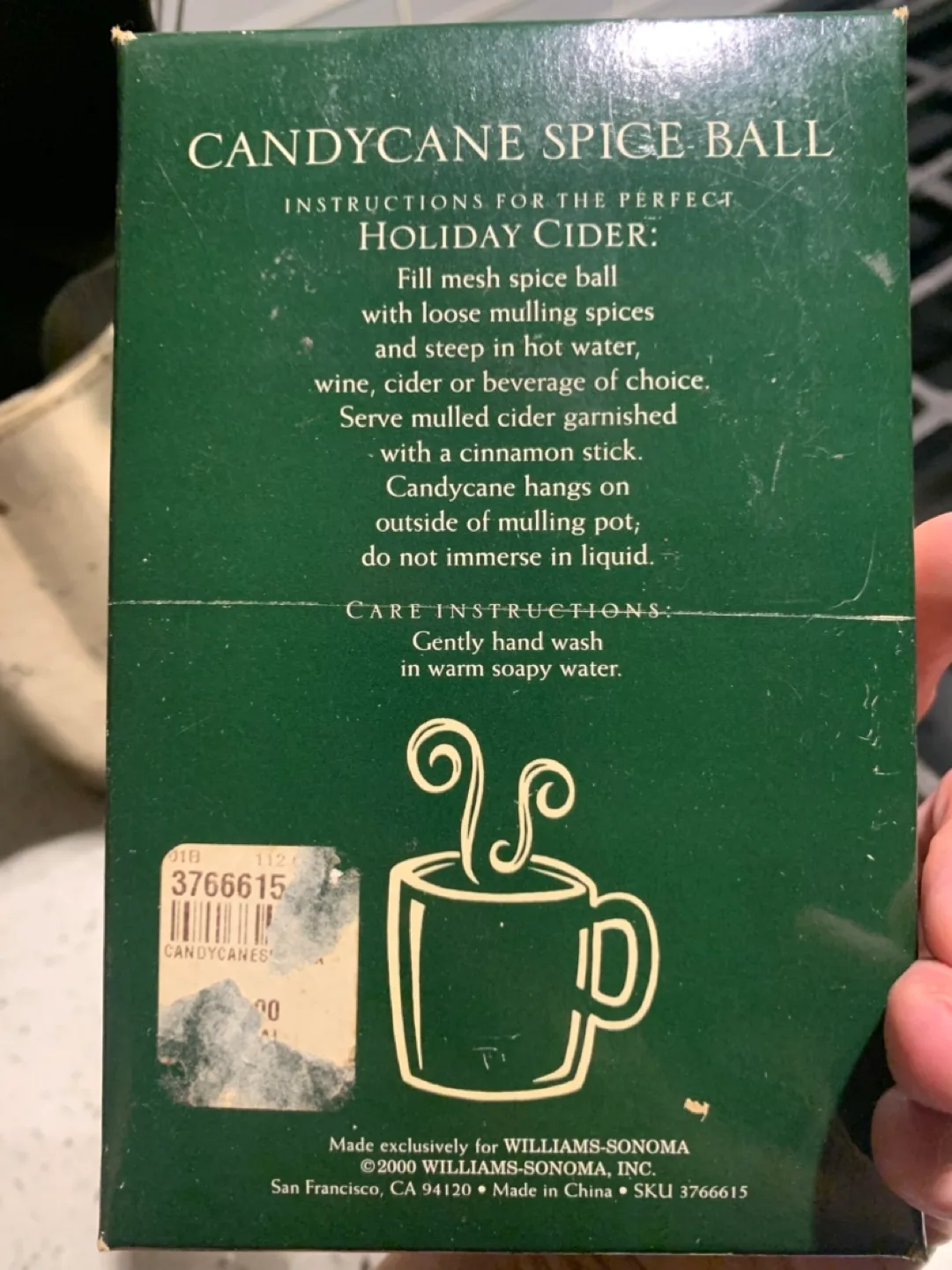 NEW Williams Sonoma Candy Cane Spice ball for mulled wine/cider image indicator(7)