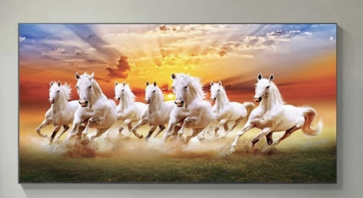 Seven running horses-Porcelain Wall Art