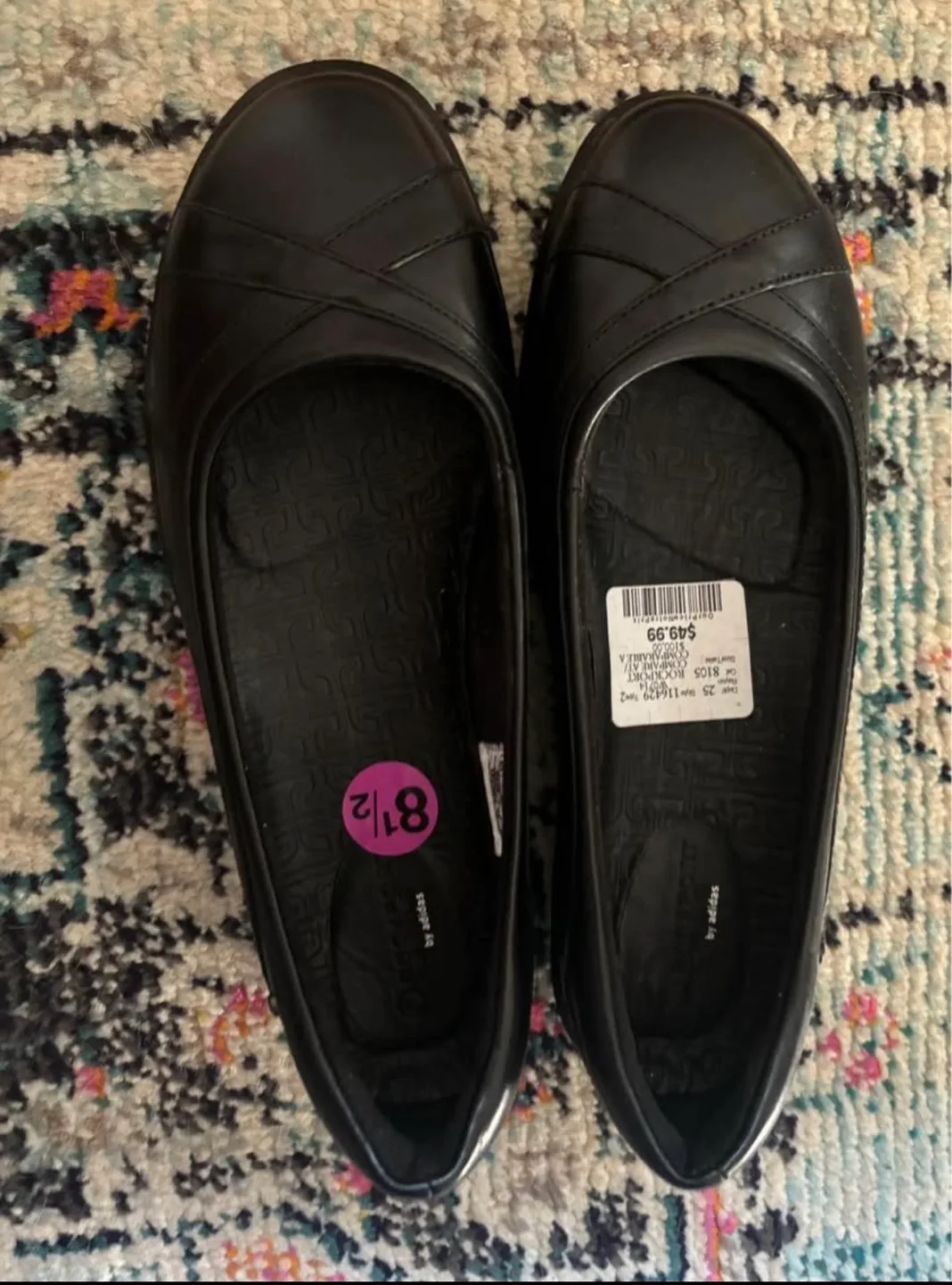 Rockport Women's Black Leather Flats Size 8 1/2 thumbnail