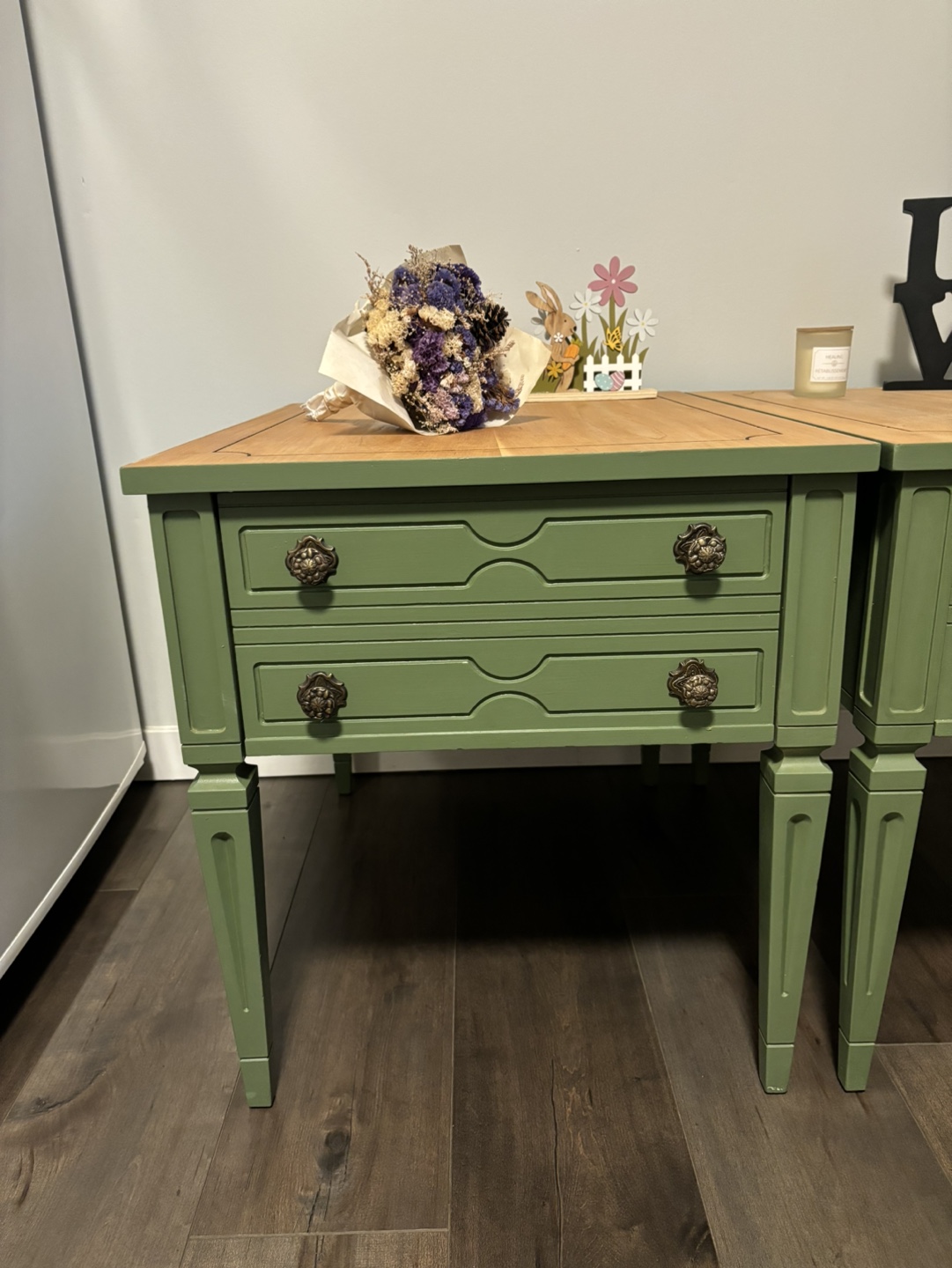 Pair of Green Nightstands/End tables/Side tables/Entryway table - photo 4
