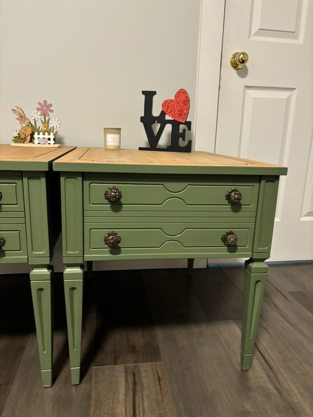 Pair of Green Nightstands/End tables/Side tables/Entryway table - photo 3