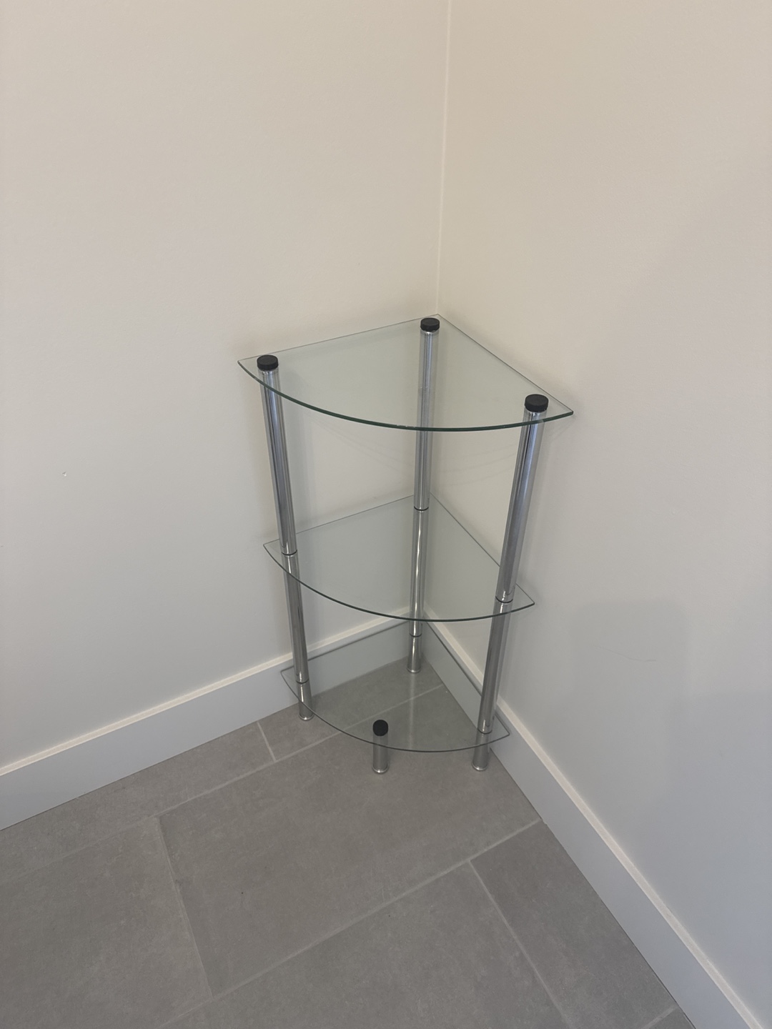 Glass Corner Shelf Unit