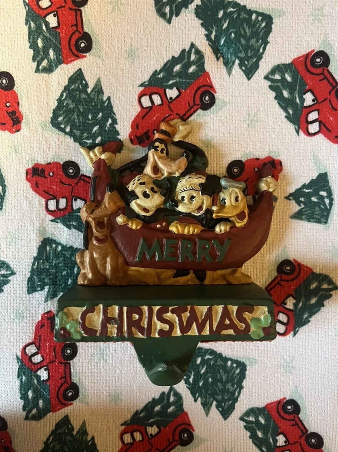 Vintage Disney Cast Iron Stocking Holder