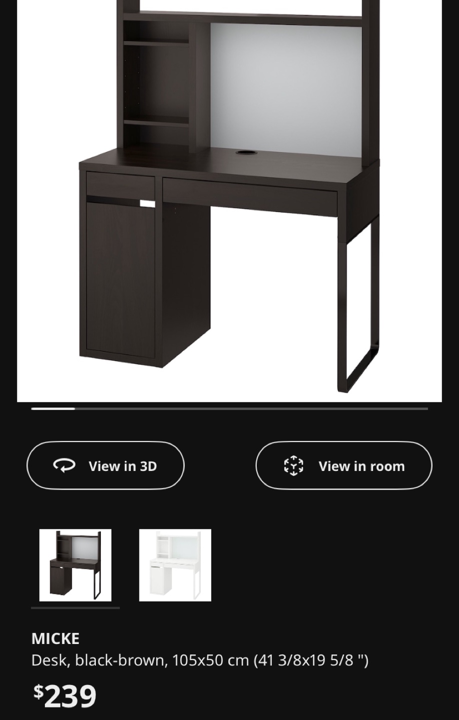 IKEA MICKE Desk with hutch - photo 5