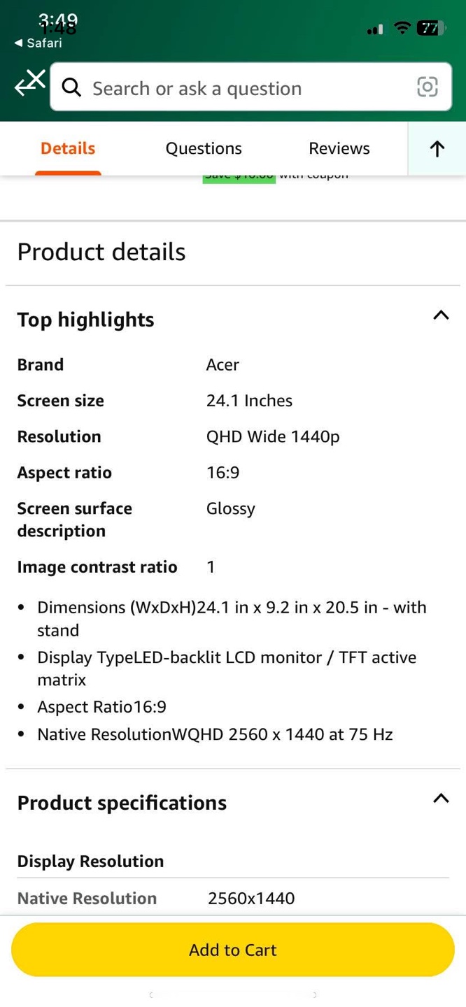 Acer 27” CB272U 27-inch QHD Monitor - photo 4