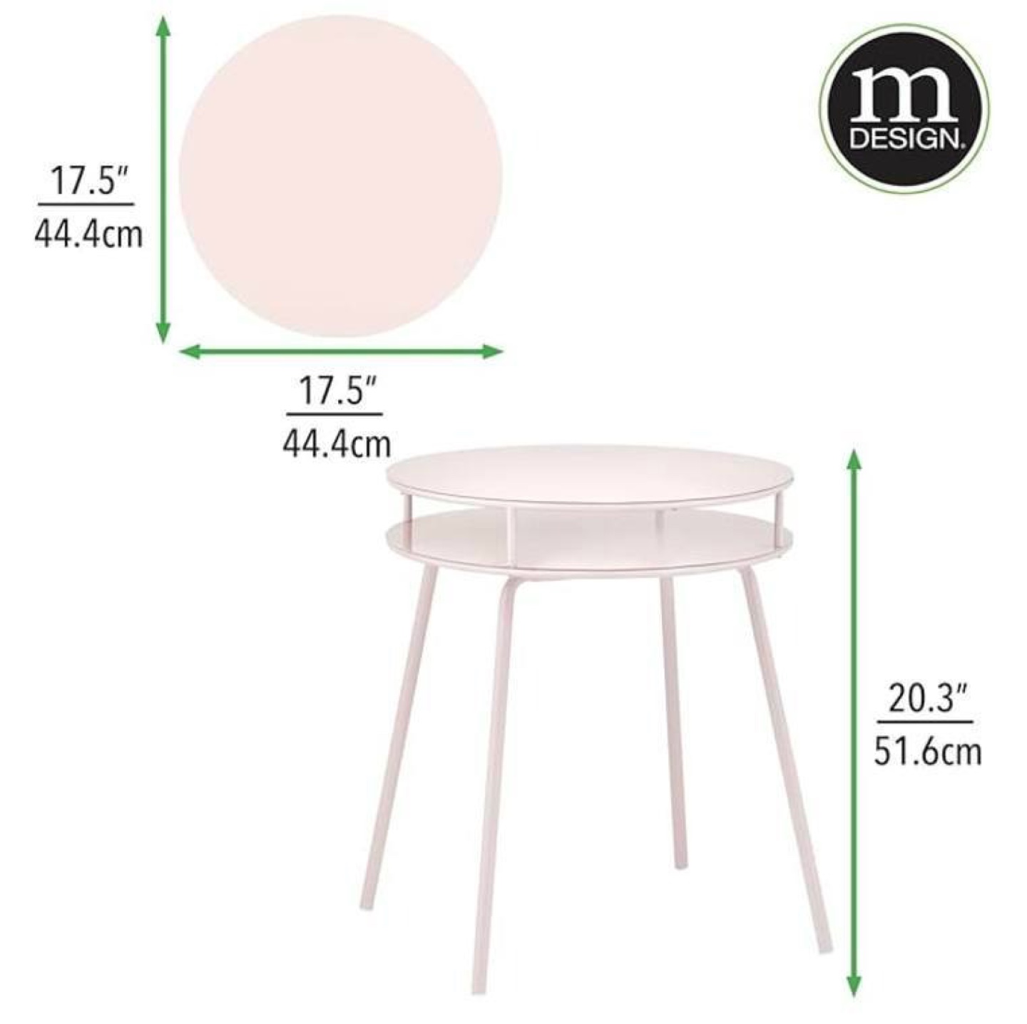 Muted Pink Metal Side Table - photo 5