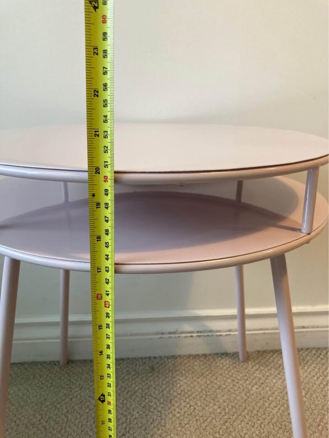 Muted Pink Metal Side Table - photo 4