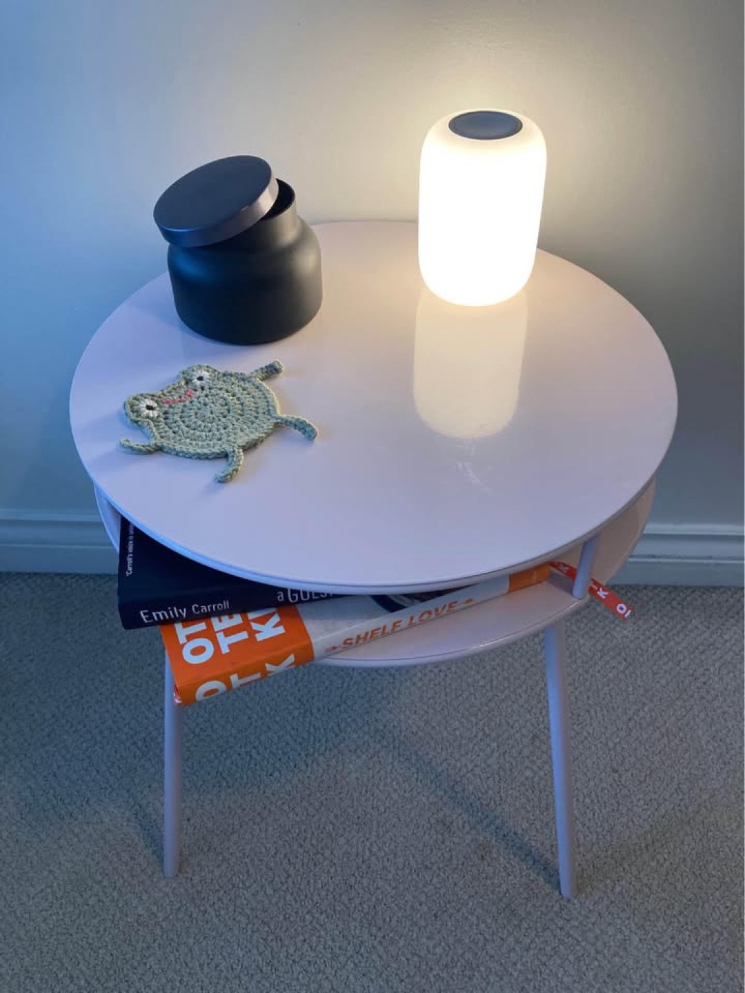 Muted Pink Metal Side Table - photo 2