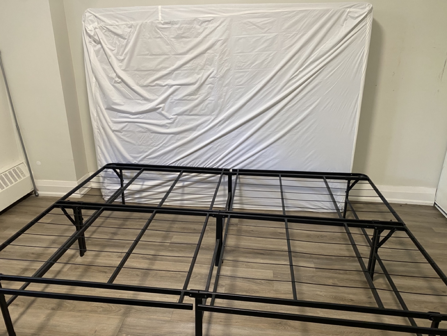 Used Queen Size Mattress and Metal Bed Frame