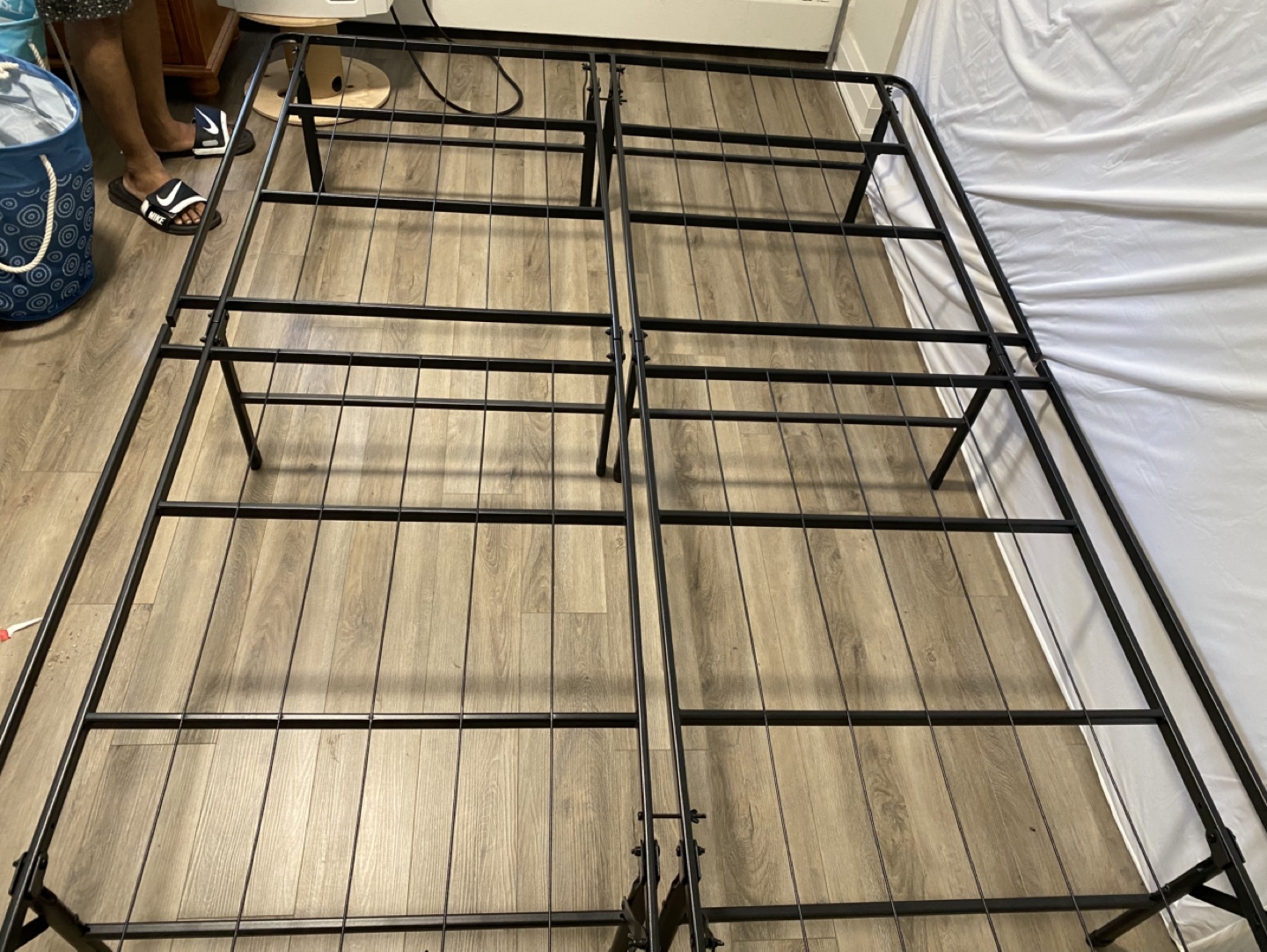 Used Queen Size Mattress and Metal Bed Frame - photo 4