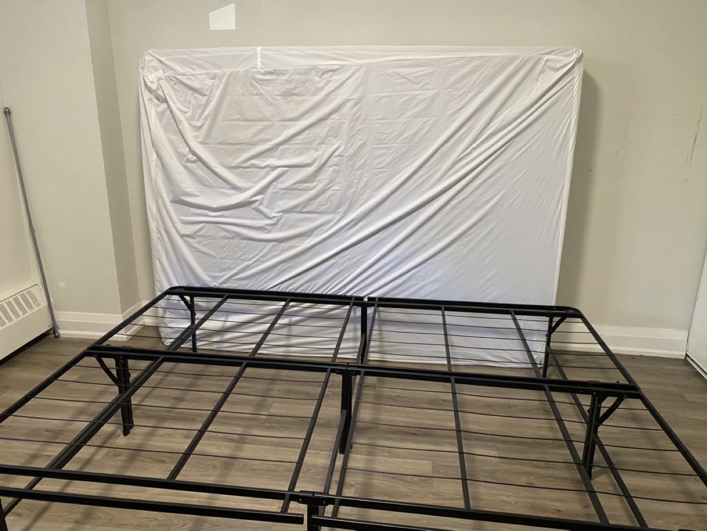 Used Queen Size Mattress and Metal Bed Frame - photo 2