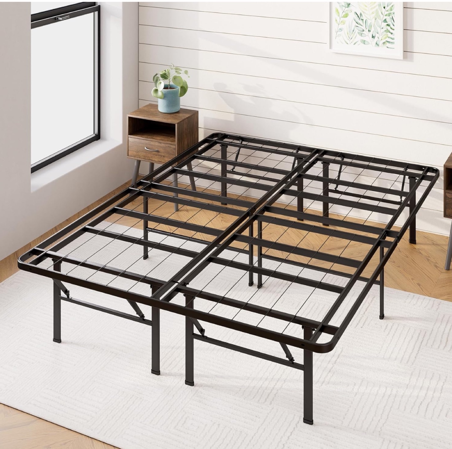 Used Queen Size Mattress and Metal Bed Frame - photo 5