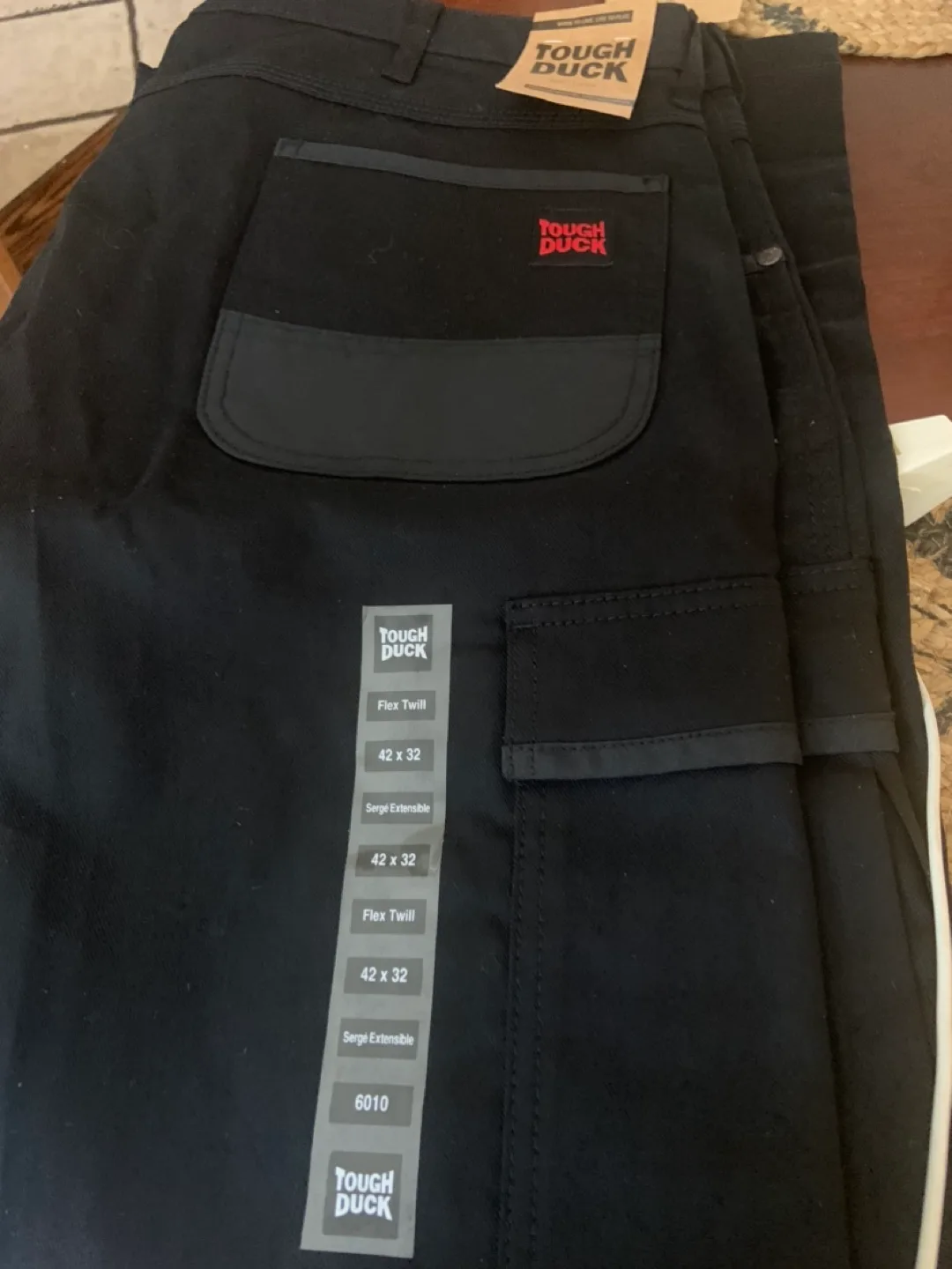 Tough Duck Men's Flex Twill Cargo Pant - Black - Size 42x32 image indicator(9)