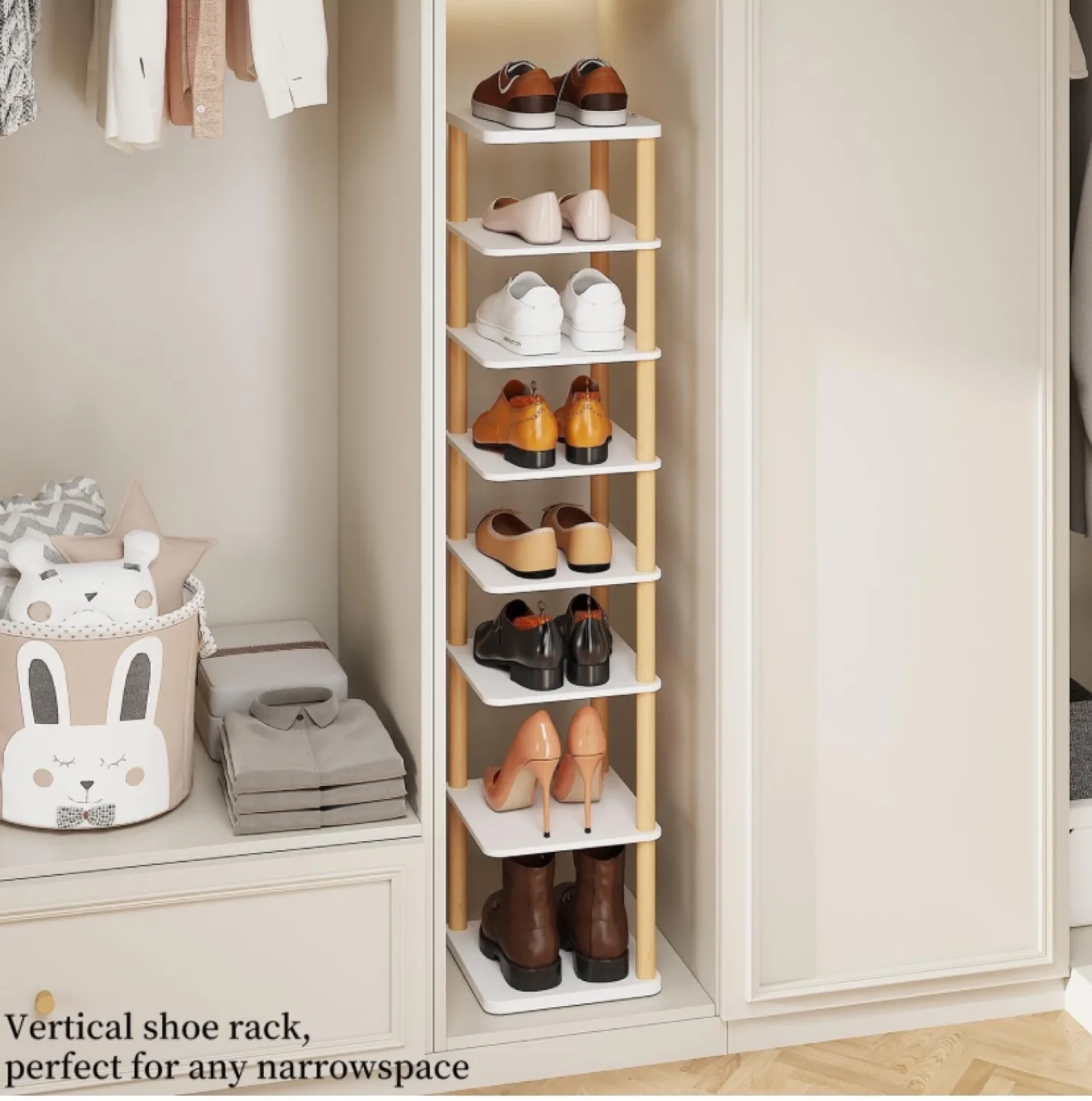 LUCKNOCK 8 Tiers Vertical Shoe Rack - New image indicator(4)