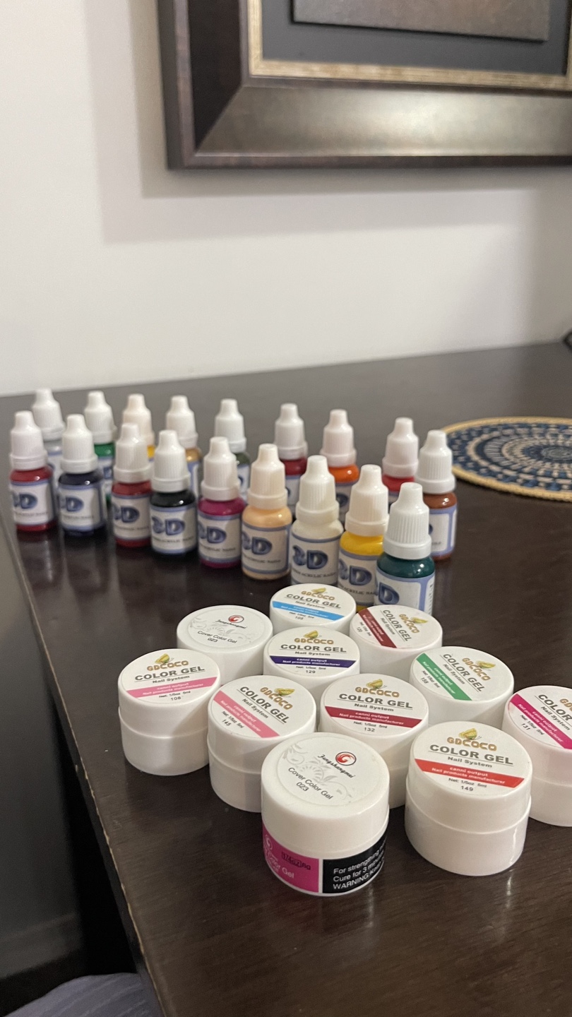 3D Nail Art Acrylic Paint and Gel Polish Set (not free)