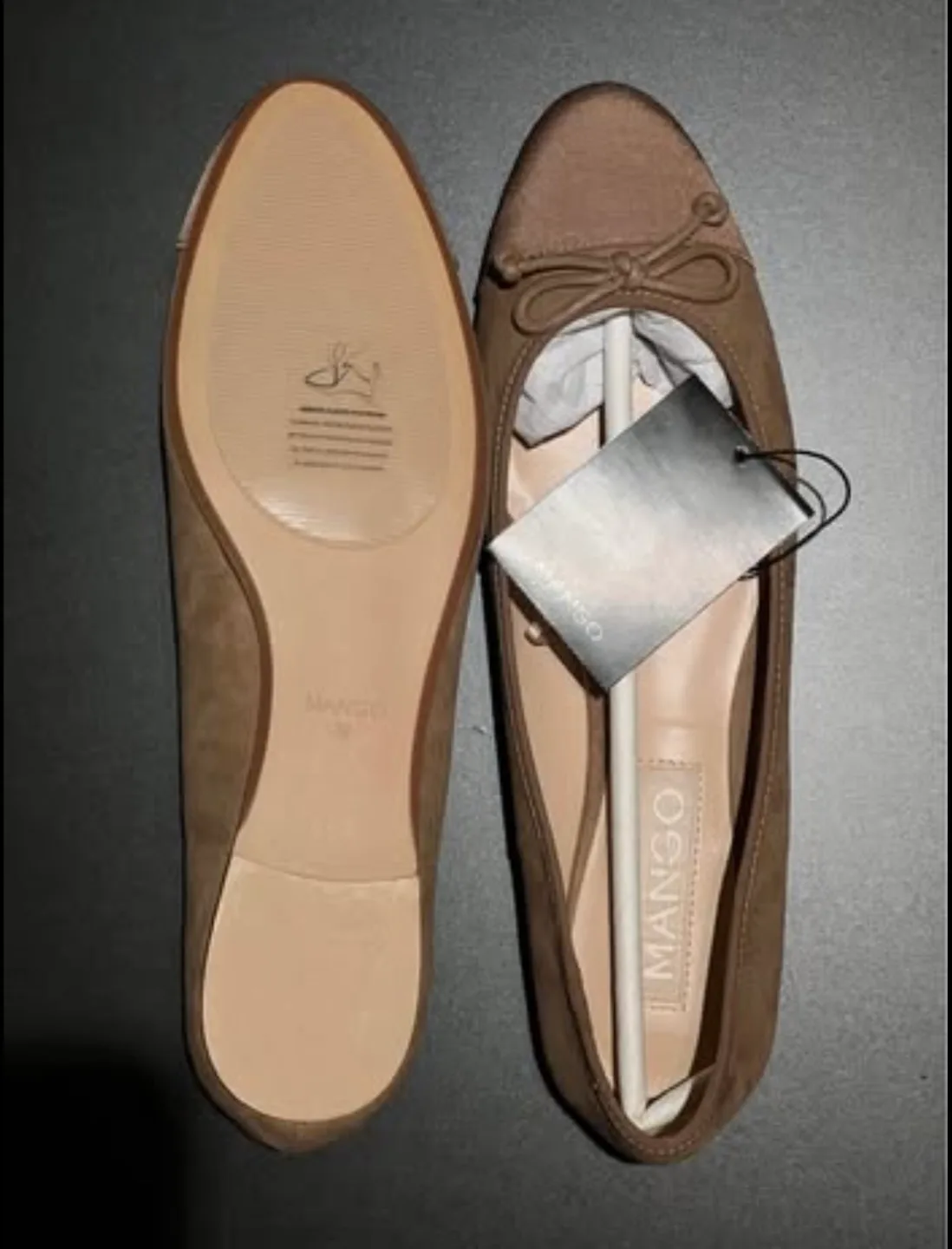 Mango Brown Suede Ballerina Flats Size 39 image indicator(6)