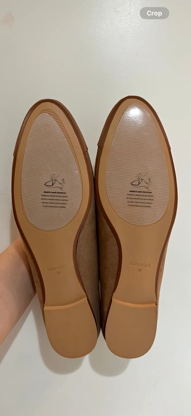 Mango Brown Suede Ballerina Flats Size 39 image indicator(5)