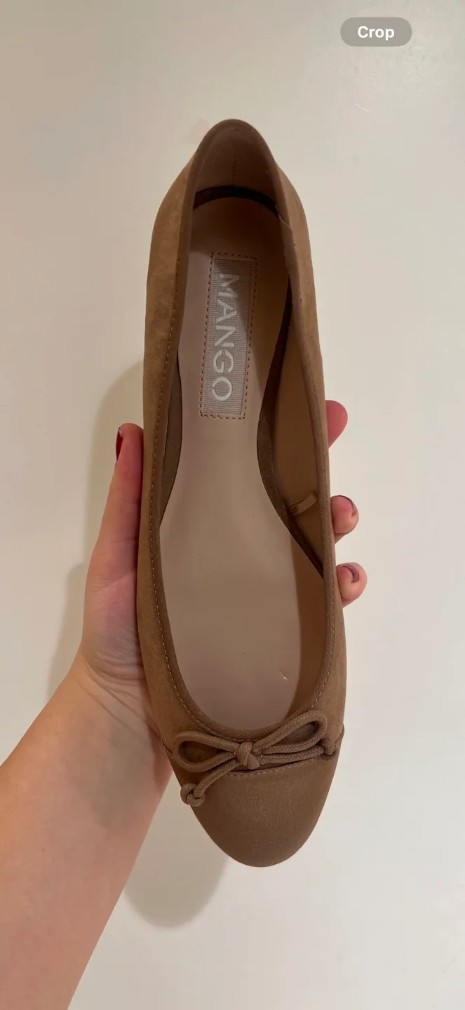 Mango Brown Suede Ballerina Flats Size 39 image indicator(3)