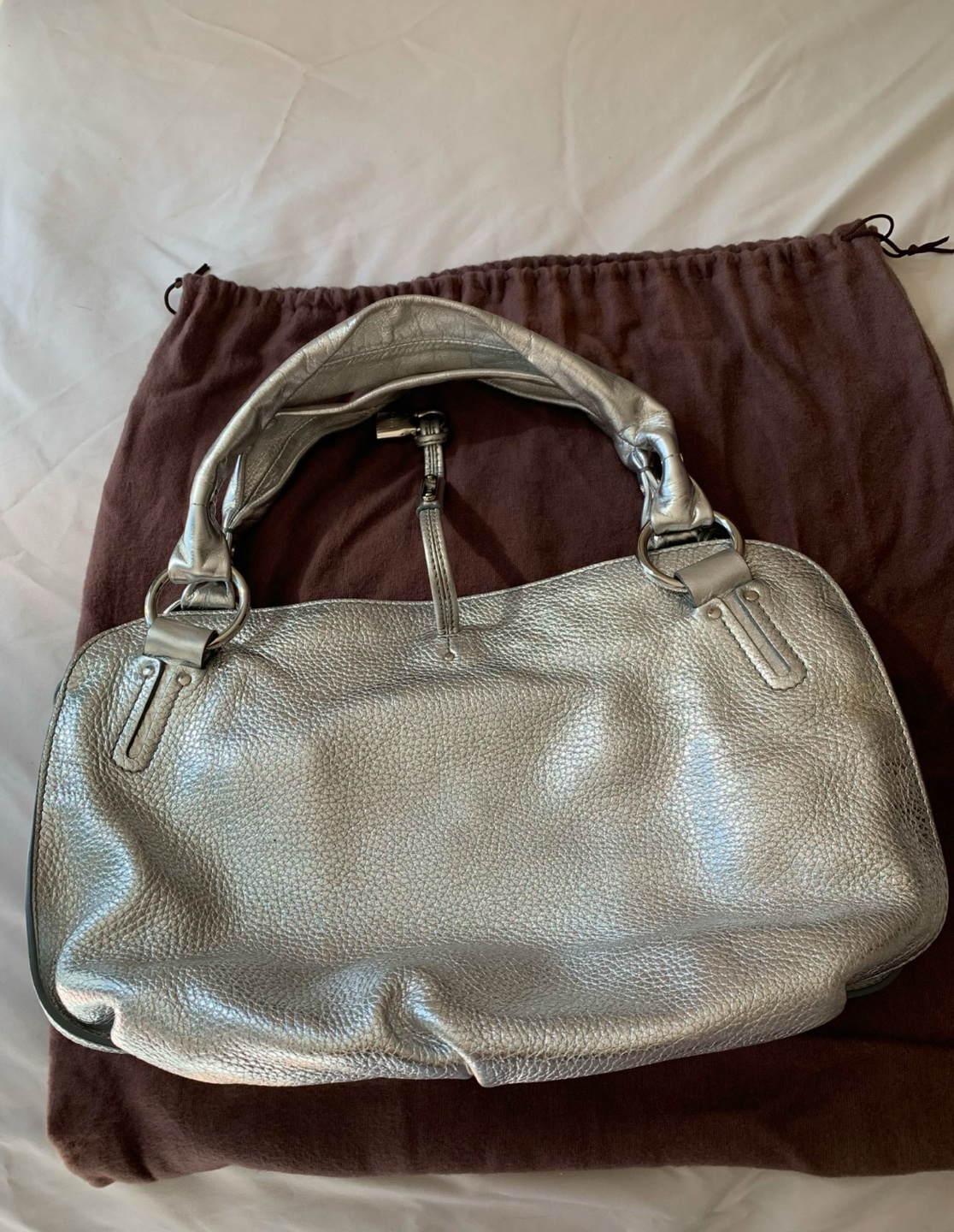 Celine Silver Leather Handbag