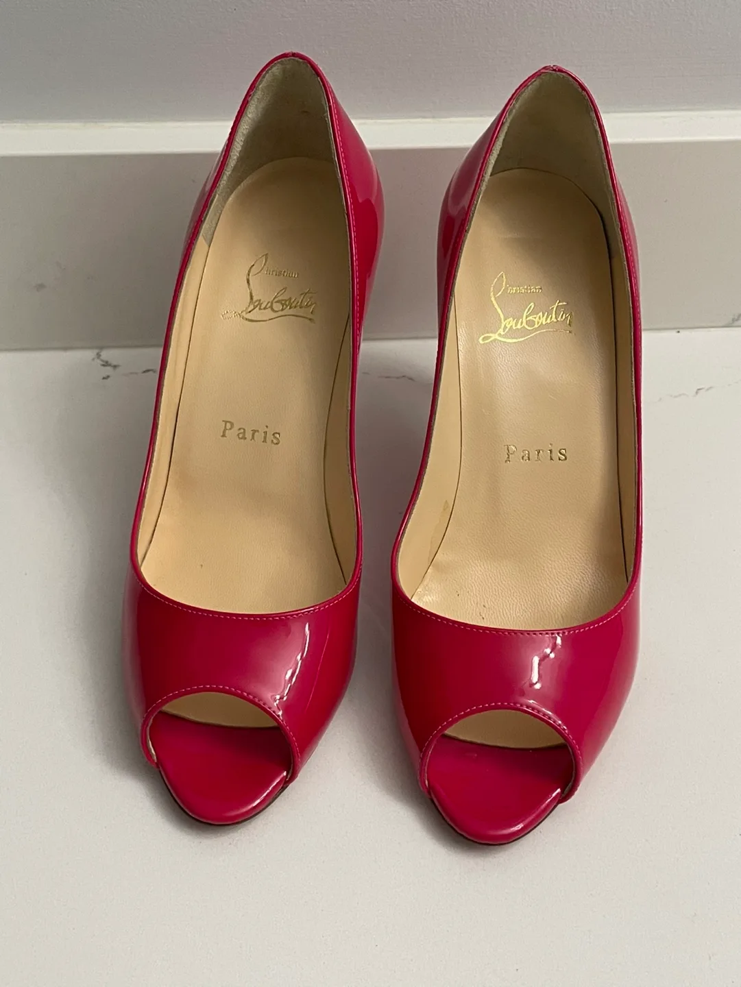 Authentic! Christian Louboutin Peep Toe Heels image indicator(5)