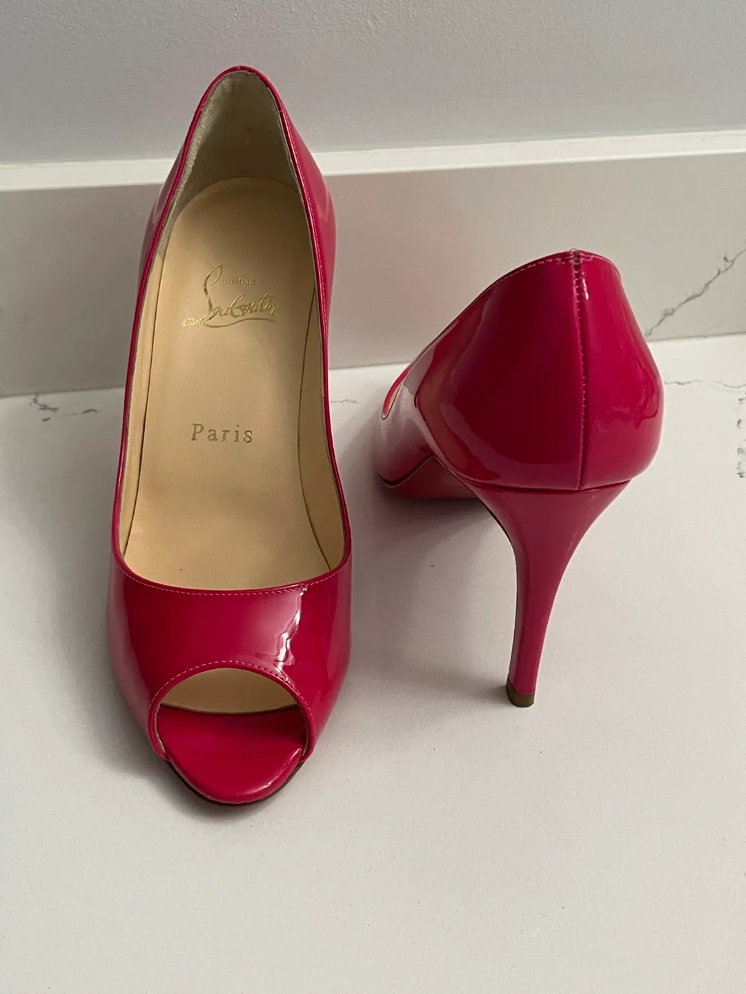 Authentic! Christian Louboutin Peep Toe Heels image indicator(6)