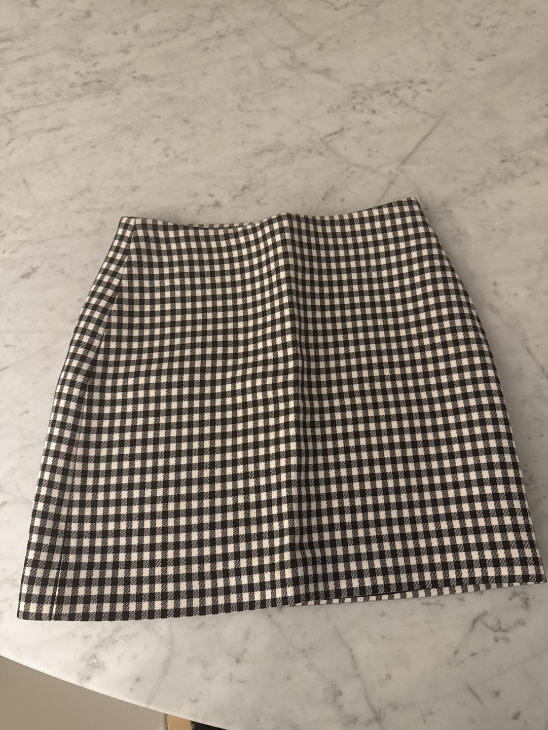 Black and White Gingham Mini Skirt