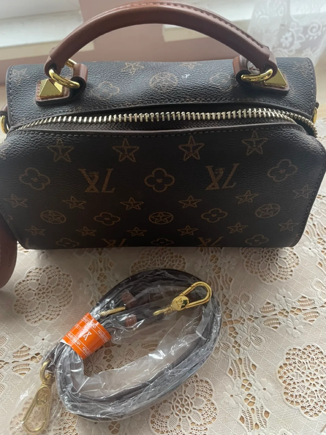 Brown and Gold Designer Handbag thumbnail