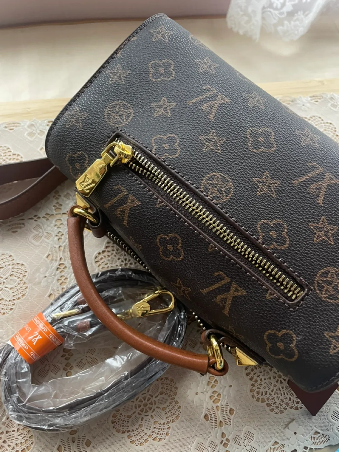 Brown and Gold Designer Handbag image indicator(2)