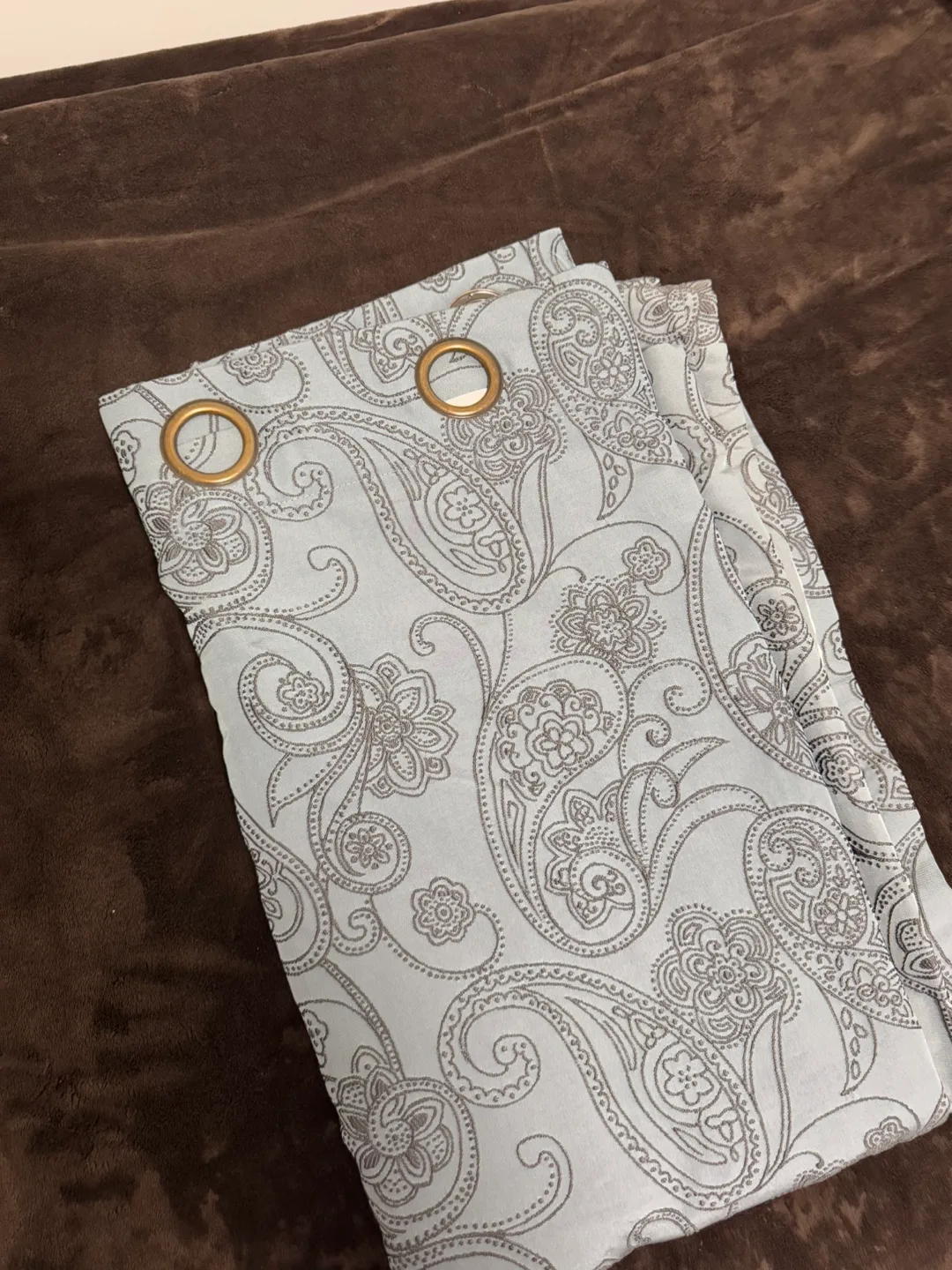 Blue and Grey Paisley Curtains thumbnail