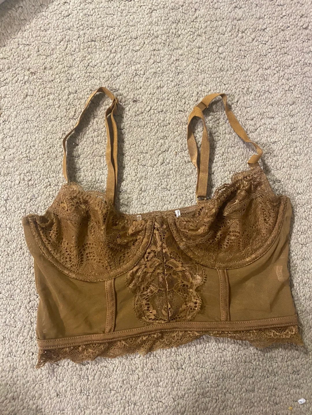 Brown Lace Crop Top / Bralette image indicator(4)