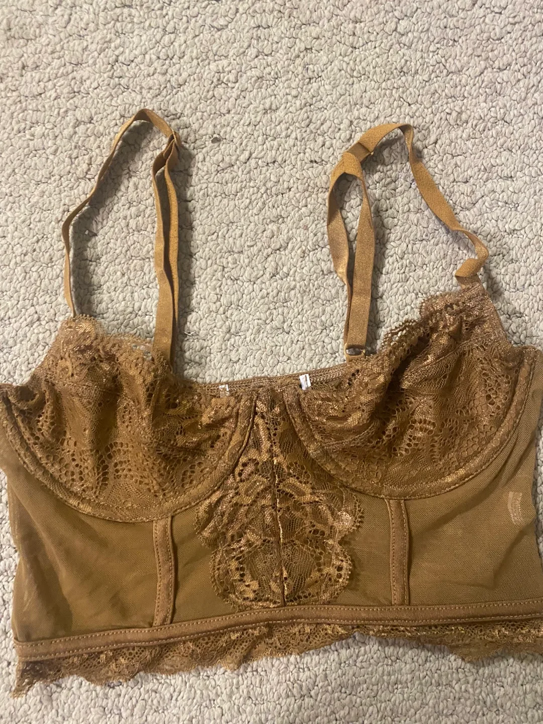 Brown Lace Crop Top / Bralette image indicator(3)