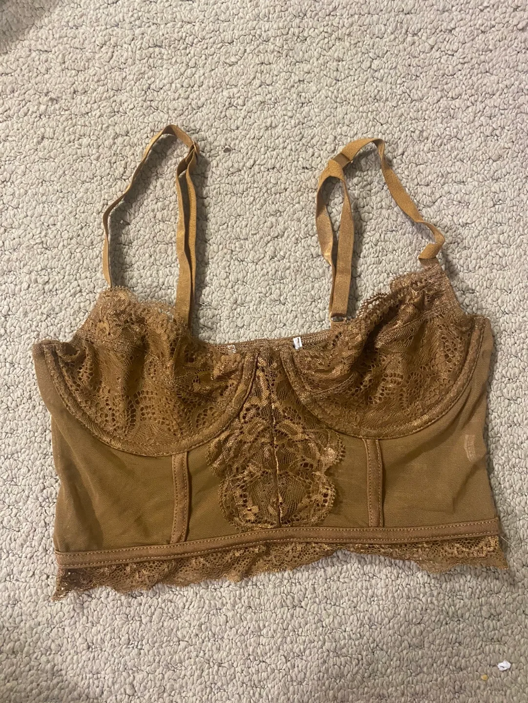 Brown Lace Crop Top / Bralette image indicator(2)