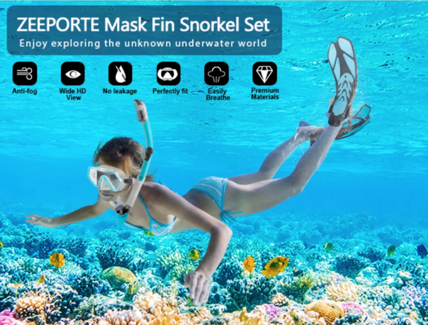 ZeePorte Mask Fin Snorkel Set image indicator(2)