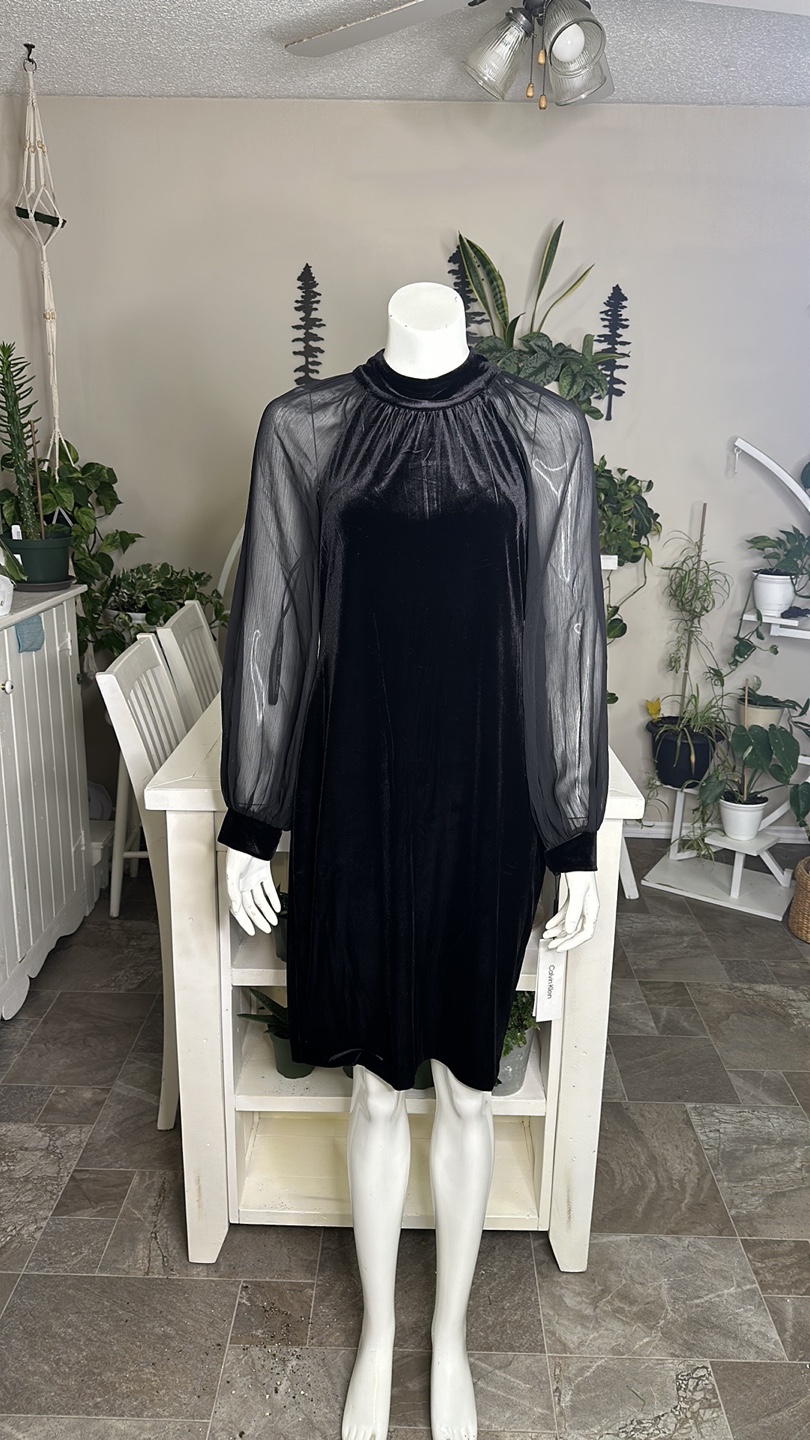 Calvin Klein Velvet black Dress new