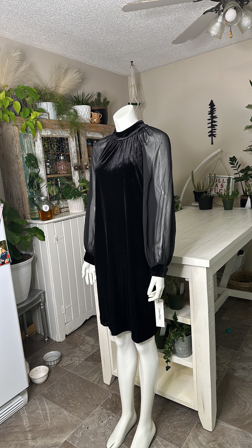 Calvin Klein Velvet black Dress new - photo 2