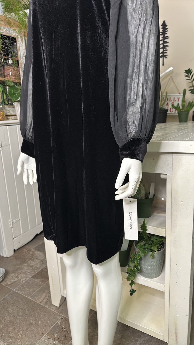 Calvin Klein Velvet black Dress new - photo 4