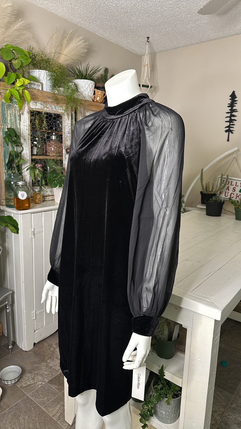 Calvin Klein Velvet black Dress new - photo 3