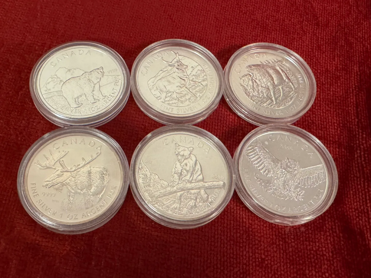 Canadian Wildlife Silver Coins - 1 oz - 6 Coins - Set thumbnail