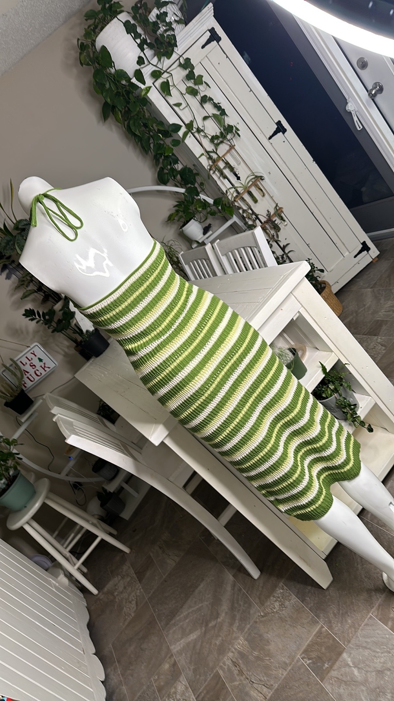 Sincerely Jules Green Striped Halter Midi Dress - photo 4