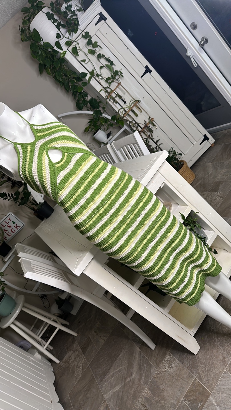Sincerely Jules Green Striped Halter Midi Dress - photo 3