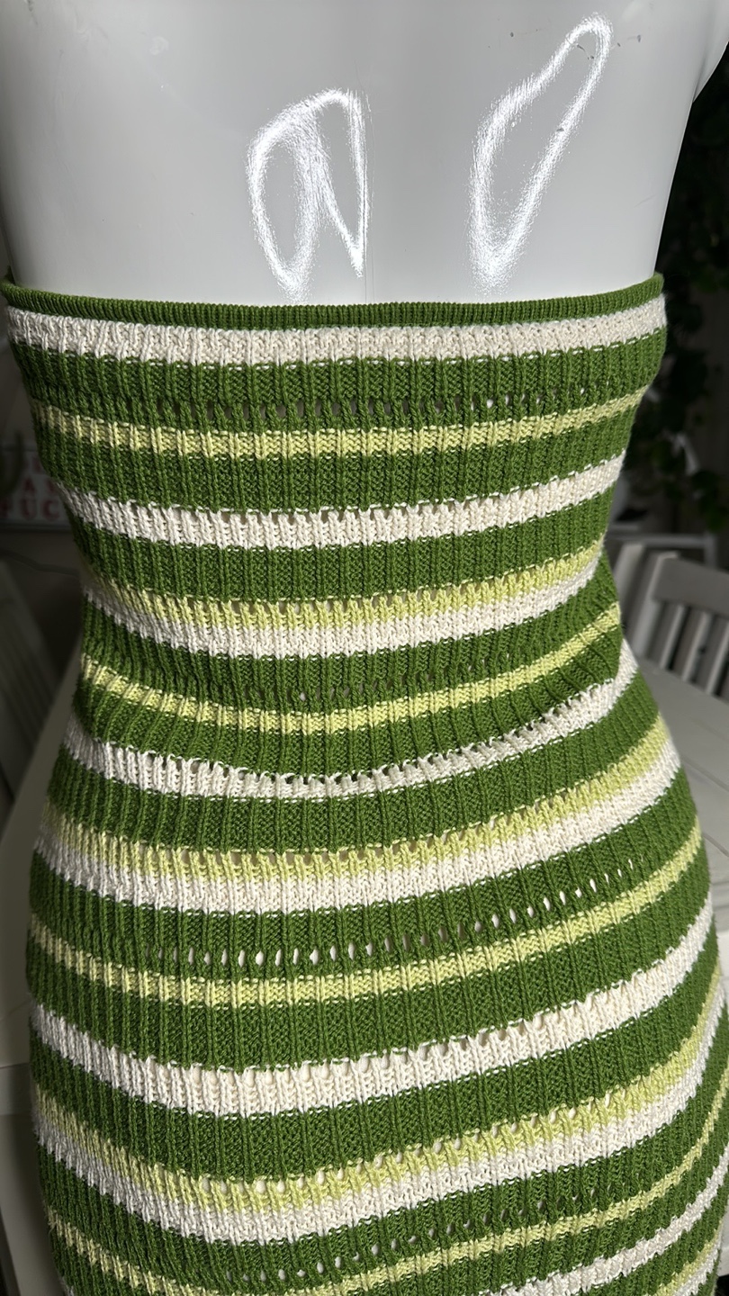 Sincerely Jules Green Striped Halter Midi Dress - photo 5