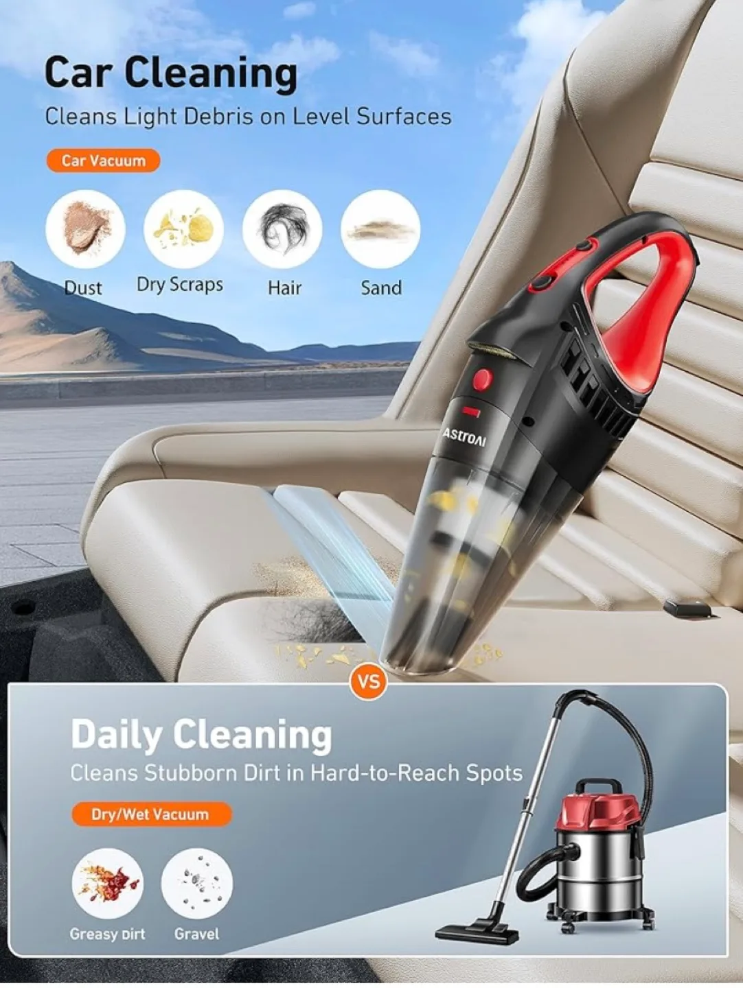 ASTROAI Handheld Car Vacuum Cleaner image indicator(2)